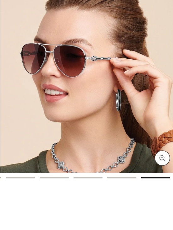 Brighton Silver Interlok Harmony Aviator SunglassesNWOT main image 9